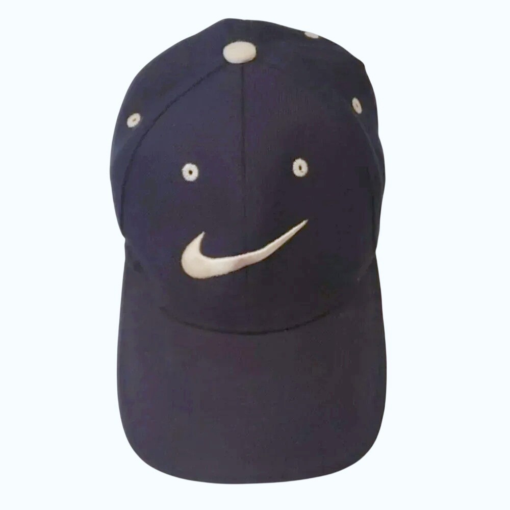 Nike Baseball Cap OS Navy Blue Embroidered Swoosh Adjustable Hook Loop Dad Hat